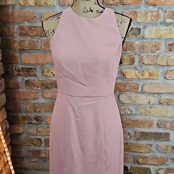 NWT Dessy Collection Desert Rose Crepe Open Back maxi Gown size 4 - Picture 5 of 14